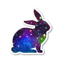 Bunny Sticker Bright Galaxy Stickers - 2 Pack - Laptop Stickers - 2.5" Vinyl Decal - Laptop, Phone, Tablet Vinyl Decal Sticker (2 Pack) S81877