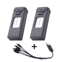 XS816 Drone Battery+ 3.85V 1800mAh Lipo Battery Accessories for VISUO XS816 Foldable RC FPV Quadcopter Drone Accessories Spare Parts(2pcs)+5 in 1 Charger Cable