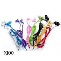 JustJamz 3.5mm Stereo in-Ear Bulk Earbud Headphones Wholesale Earphones for Classroom Library Kids (Assorted Colors), 100 Pack
