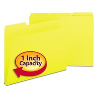 Smead Pressboard Folder, Letter, 1/3 Cut Tab, 1-Inch Expansion, Yellow, 25 per Box (21562)