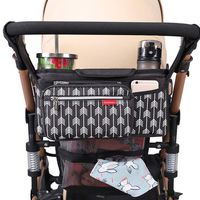 Lekebaby Baby Stroller Organizer with Insulated Cup Holders Universal Fit for All Baby Stroller Models Ultimate Accessory for Parents On-The-go, Arrow Print, Black