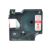 NineLeaf 1 Pack Red on Clear Label Tape Compatible for DYMO 45012 D1 12mm 1/2" LabelPoint 100 150 200 250 300 350 Printers