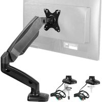 VIVO Single Monitor Height Adjustable Counterbalance Pneumatic Desk Mount Stand with USB and Audio Ports | Universal Fits Screens up to 27 inches (STAND-V001OU)