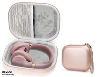 Rose Gold On-Ear Headphones case Compatible with JBL Harman T450/ T450BT On-Ear Lightweight Foldable Headphones, mesh Pocket, Detachable Wrist Strap
