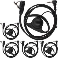 Tenq 5pack D Shape Earpiece Headset PTT for Motorola Talkabout Cobra Two Way Radio Walkie Talkie 1pin