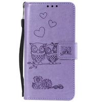 Lomogo Embossed Owl Huawei Mate 10 Lite/Honor 9i/9N/nova 2i Case Leather Wallet Case with Kickstand Card Holder Shockproof Flip Case Cover for Huawei Mate 10 Lite/G10 - LOHHA100548 Purple