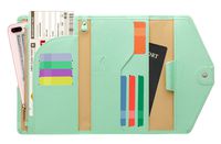 Zoppen Multi-purpose Rfid Blocking Travel Passport Wallet (Ver.4) Tri-fold Document Organizer Holder (#28 Mint Green (2018 New))
