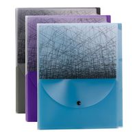 Smead 85736 Poly Three-Divider Travel Organizer File, 1/3-Cut Tab, Letter Size, Assorted Colors, 6 per Pack