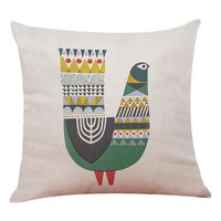 Hemlock Geometric Bird Pillow Covers, Square Pillow Cases Geometry Sofa Cushion Covers (F)