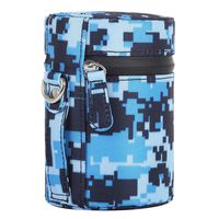 JIN Lens Bag Camouflage Color Small Lens Case Zippered Cloth Pouch Box for DSLR Camera Lens, Size: 11x8x8cm (Blue) Camera Accessory (Color : Blue)