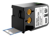 DYMO Heat Shrink Tubes for DYMO XTL Label Makers, Black on White, 1/4", 1 Roll (1868717)