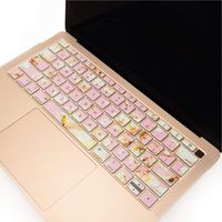 TOP CASE - Ultra Thin Silicone Graphics Keyboard Cover Skin Compatible with 2018 Release MacBook Air 13 Inch with Retina Display fits Touch ID Model: A1932 - Victorian Pink