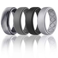 Egnaro Silicone Wedding Ring for Men, Breathable Mens' Rubber Wedding Bands, Size 8 9 10 11 12 13, for Crossfit Workout
