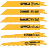 DEWALT Reciprocating Saw Blades, Metal/Wood Cutting Set, 6-Piece (DW4856)