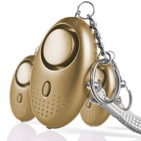 Emergency Personal Alarms 140DB Siren Song Security Electronic Device Self-Defense Protection Safety Alarm Keychain with LED Light for Women Girls Kids Elderly - 3 Pack Gold