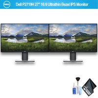 Dell P2719H 27" 16:9 Ultrathin Bezel IPS Dual Monitor Set with Deluxe Cleaning Kit