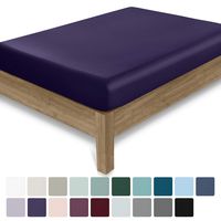 California Design Den 400-Thread-Count Fitted Sheet Twin Size - Royal Purple 1 Piece Bottom Sheet, Breathable Cotton Sateen Weave, Elasticized Deep Pocket Fits Low Profile Foam and Tall Mattresses