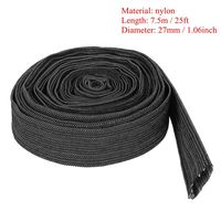 27mm Nylon Protective Sleeve Sheath Cable Cover 7.5m for or Plasma Torch Hose, Stick Welding Cables, Hydraulic Hoses, Wiring Harnesses