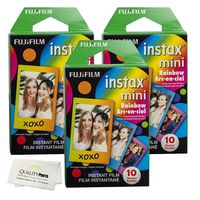 Fujifilm Instax Mini 8 Instant Film 3-Pack (30 Sheets) Value Set for Fujifilm Instax Mini 8 Cameras - Rainbow ...