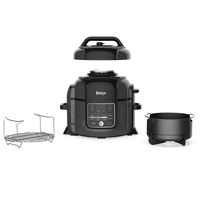 Ninja Foodi Cooker, Steamer & Air w/TenderCrisp Technology Pressure Cooker & Air Fryer All-in-One, 6.5 quart w/dehydrate, Black/Gray (Renewed)