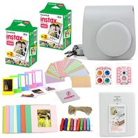Fuji Instax Mini Instant Film Two Twin Packs (40 Sheets) + Protective Case + 40 Sticker Frames + Picture Frames + Photo Album + Microfiber Cleaning Cloth + More Accessories (Smokey White)