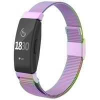 CCnutri Compatible with Fitbit Inspire HR Bands, Stainless Steel Loop Metal Mesh Bracelet for Fitbit Inspire and Ace 2 Replacement Wristbands for Women Men, Colorful, Small