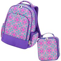 Reinforced Design Water Resistant Backpack and Lunch Bag Set, Lila