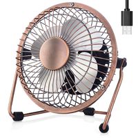 Esup 4 inch Small Fan Desktop USB Fan, Fan Quiet, USB Powered, Personal Table Fan, Mini Desk Fan - Black (Bronze)