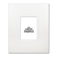 Set of 5 - 11x14 White/White 1/2" Wide Reveal Gallery Mats for 4x6 photos