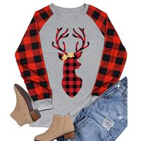 Winsummer Women O Neck Christmas Tree Graphic Tees Blouse Long Raglan Sleeve Baseball T Shirt Top