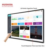 HUSHIDA 65 inch Capacitive Touch Screen All in One LCD Display Monitor Commercial Full HD Display Monitor Brightness 350cd, Contrast 1200:1