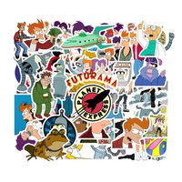 Cartoon Futurama Laptop Stickers Decals - 49 Pcs Vinyl Water Bottle Phone Case Notebook Guitar Skateboard Travel Kid Adults Waterproof Unique