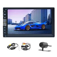 Double Din Bluetooth Car Stereo 7 inch Capacitive Touchscreen Universal Car Video with HD Rear View Camera FM Radio MP5 Player HD Touchscreen USB/TF Aux Input Bluetooth Handsfree Audio+Wireless Backup