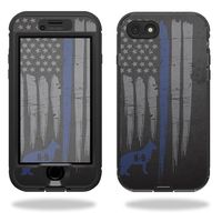 MightySkins Skin Compatible with LifeProof NÜÜD iPhone 8 - Thin Blue Line K9 | Protective, Durable, and Unique Vinyl Decal wrap Cover | Easy to Apply, Remove, and Change Styles | Made in The USA