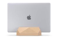 NUOV Vertical Laptop Stand for Desk, Adjustable Vertical Laptop Holder, Natural Wood Desktop Dock for Apple MacBook pro, Surface, Lenovo, Dell and More (up to 17.3 inches)