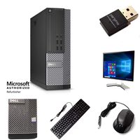 Dell OptiPlex 7020 PC Bundle - Intel Quad Core i5 3.3GHz, 8GB RAM, 500GB HDD, DVD, Windows 10 Pro,  USB Bluetooth & WiFi, 22 Inch LCD, Keyboard, Mouse (Renewed)