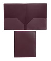 School Smart Heavy Duty Polypropylene Two Pocket Portfolios - Pack of 2 - Burgundy