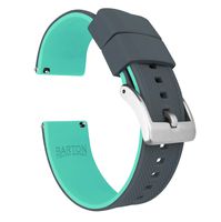 18mm Smoke Grey/Mint - Barton Elite Silicone Watch Bands - Quick Release - Choose Strap Color & Width