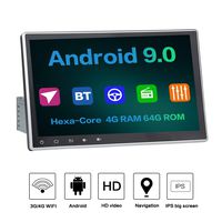 Dasaita 10.2" Android 9.0 Single din Universal Car Radio Built-in Carplay Bluetooth Car Audio Stereo GPS Navigation Multimedia Music Video Player 4G+64G IPS Screen DSP Fast Boot