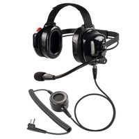 Bommeow BHDH40PTT-BK-M1A Dual Muff Earpads Noise Reduction Headset PTT for Motorola RDM2070D Radio(Black)