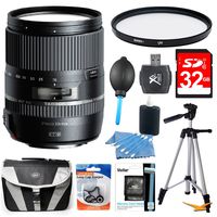 Tamron 16-300mm f/3.5-6.3 Di II VC PZD MACRO Lens for Canon EF-S Cameras includes: 16-300mm Lens for Canon cameras, 32GB SD Memory Card, 67mm UV Protective Filter, Carry Case, 57-Inch Full Size Tripod & more