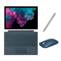 Microsoft Surface Pro 6 2 in 1 PC Tablet 12.3" (2736x1824) Touchscreen, i5-8250U, 8GB RAM, 128GB SSD w/Type Cover, Mobile Mouse, Surface Pen, Backlit, Webcam, Fanless, Win 10 - Cobalt Blue (Renewed)