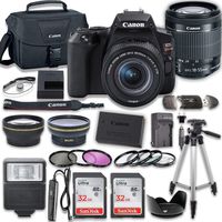 Canon EOS Rebel SL3 DSLR Camera (Black) with 18-55mm is STM Lens + 2 x 32GB Card + Accessory Kit