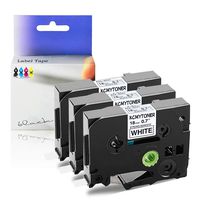 KCMYTONER 3 Pack Extra Strength TZe Label Tape Compatible for Brother P-Touch TZe-S241 TZ-S241 Black Print on White Laminated TZ Tape (3/4" x 26.2' 18mm x 8m) PT-D400 PTD400AD PT-D600 PT-P700