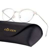 GQUEEN Semi Rimless Blue Light Blocking Computer Glasses Anti Eye Fatigue with Transparent Lens GQ022