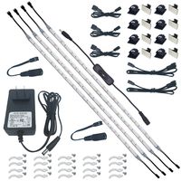 Litever Under Counter LED Lighting Kit, 4 PCS 20 Inches Flexible LED Strips, 16W, 1200 Lumen, Daylight white 5000K. Suitable for Kitchen Cabinets, Book Shelf Showcase Closet Wardrobe (4-Strip-5000K)