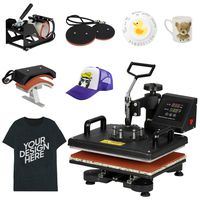 F2C Pro 5 in 1 Combo Heat Press Machine T-Shirt Hat Cap Mug Plate Digital Transfer Sublimation Machine New Black (5 in 1 Swing Away)