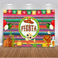 Mehofoto Fiesta Backdrop Mexican Dress-up Photography Background 7x5ft Vinyl Fiesta Theme Birthday Party Banner Backdrops