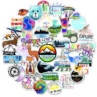 Ratgoo 50 Pcs Vinyl Outdoor Travel Cute Trendy Waterproof Non-repetitive Graffiti Stickers Decals Pack for Laptop Water Bottle Car Bumper Skateboard Luggage iPhone Laptop Bike Guitar Gift.