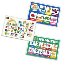 Baby PhD - Let's Learn Design Pack - Disposable Placemats for Babies & Toddlers - 60 Count